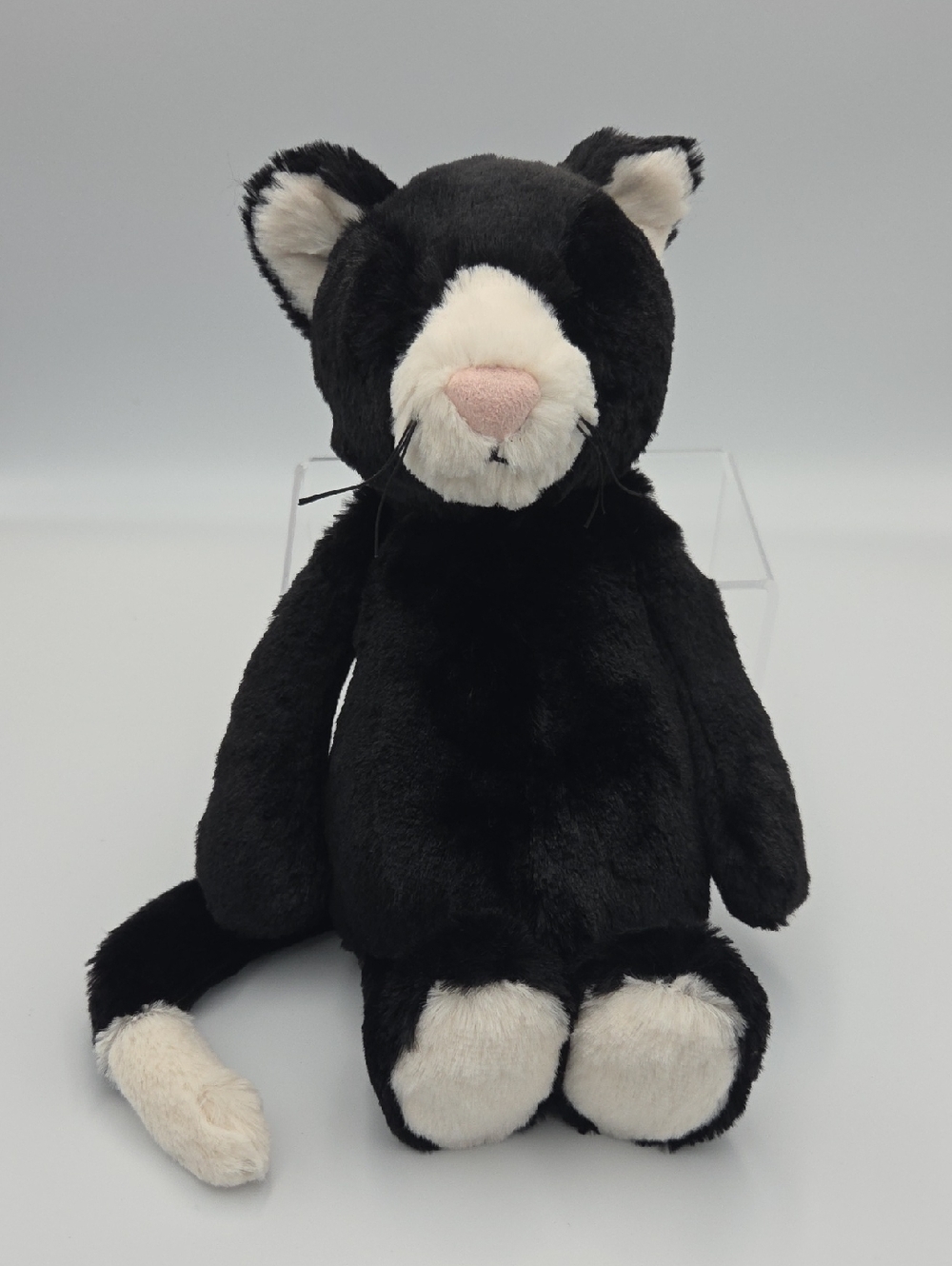 Jellycat Bashful Black White Cat Plush Tuxedo Kitten HTF Retired 11"
